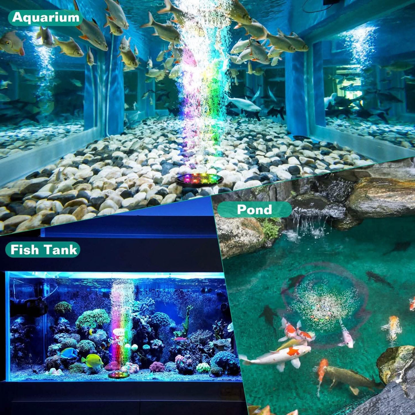4in Multi-Colored LED Aquarium Air Bubble Lamp
