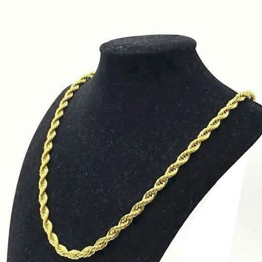 18K Solid Gold 4mm Rope Chain