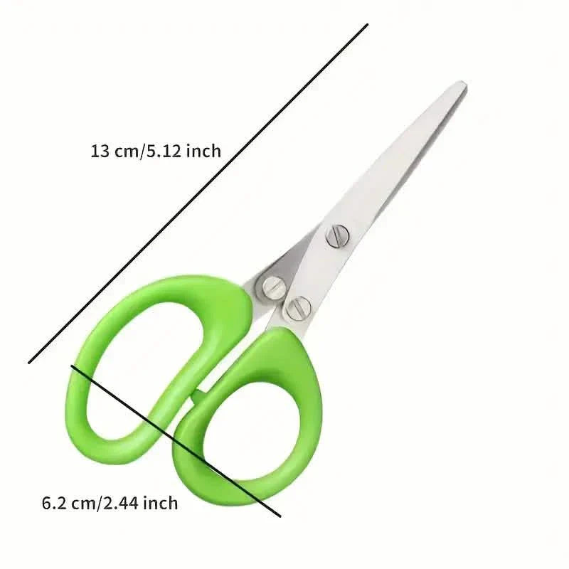 5-Blade Stainless Steel Herb Scissors Set - Versatile Kitchen Shears