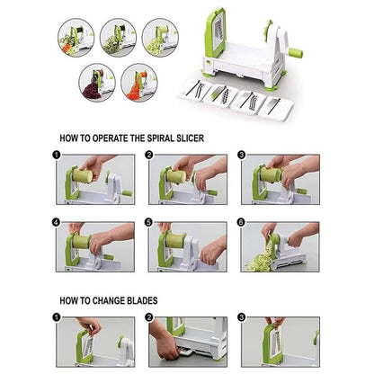 5-Blade Vegetable White Spiralizer and Slicer
