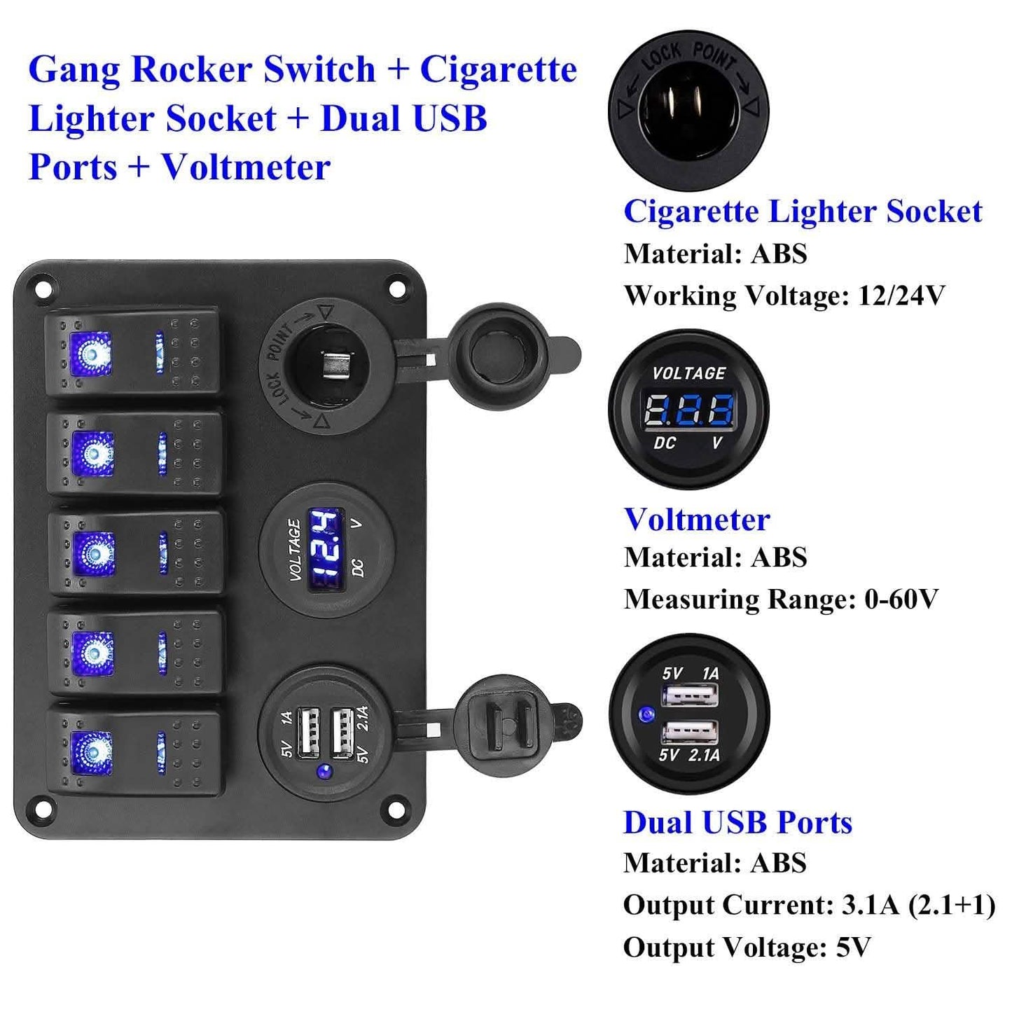5 Gang Marine Panel Switch