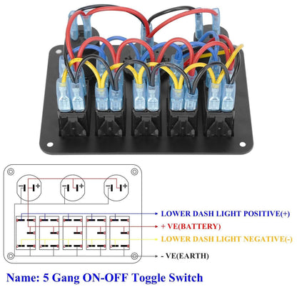 5 Gang Marine Panel Switch