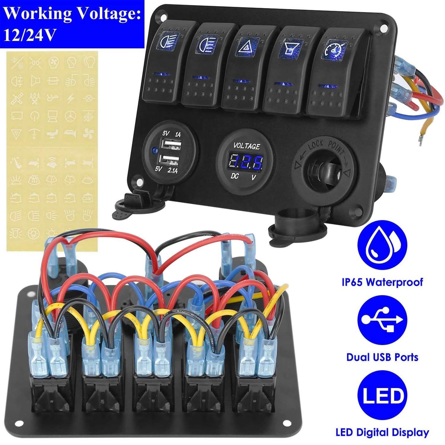 5 Gang Marine Panel Switch