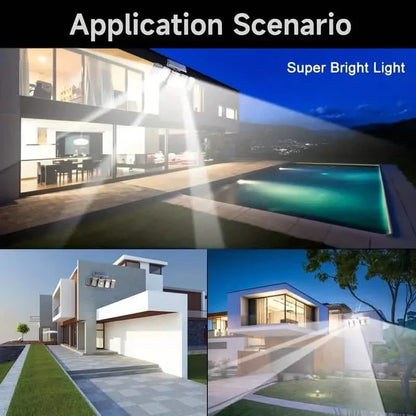 5 Heads Solar 300 LED Light Outdoor Motion Sensor Waterproof Wide-angle Illumination Wall Lamp
