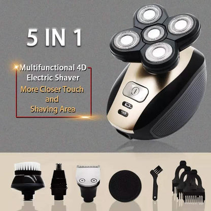5-in-1 4D Rotary Electric Shaver Beard Trimmer
