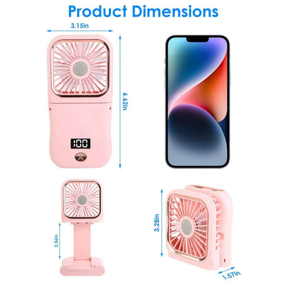 5-in-1 Folding Rechargeable Hands Free Mini Fan