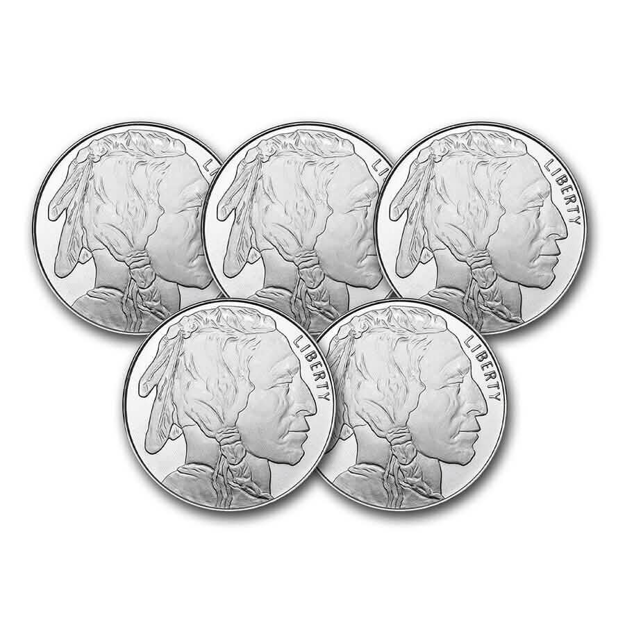 5-Pack: 1 Oz Silver Round - Buffalo