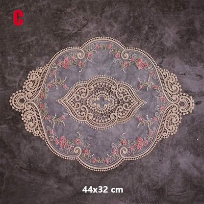 5-Pack: 3 Styles Vintage Lace Embroidery Placemat