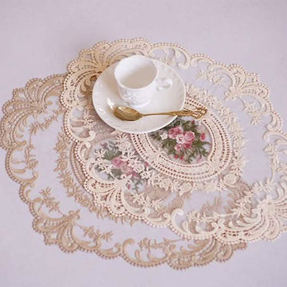 5-Pack: 3 Styles Vintage Lace Embroidery Placemat