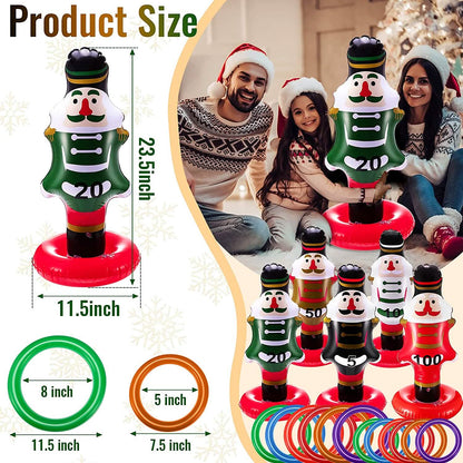5-Pack: Christmas Nutcrackers Ring Toss Christmas Party Games Toys