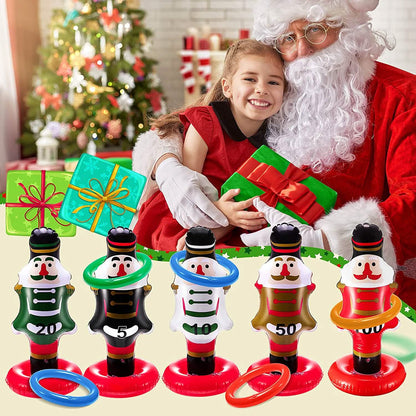 5-Pack: Christmas Nutcrackers Ring Toss Christmas Party Games Toys