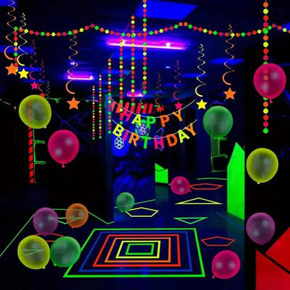 5-Pack:  Fluorescent Light Tape for Party Decorations, Birthdays & Crafts