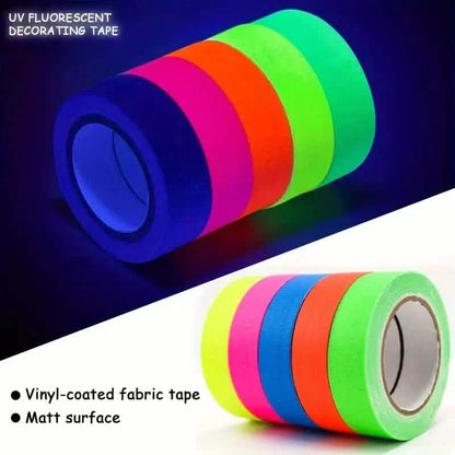5-Pack:  Fluorescent Light Tape for Party Decorations, Birthdays & Crafts