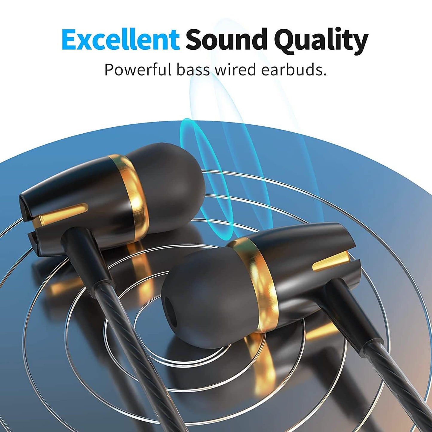 5-Pack: Microphone Wired Earbuds Isolating In-Ear Headphones