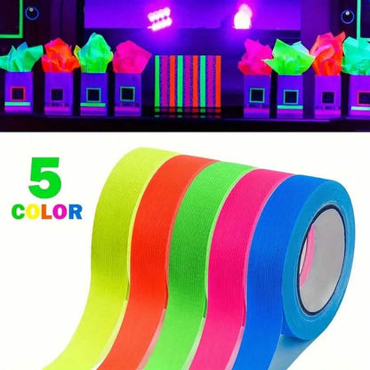 5-Pack: Neon Fluorescent Tape Set