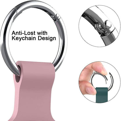 5-Pack: Silicone Airtag Holder with Anti-Lost Keychain