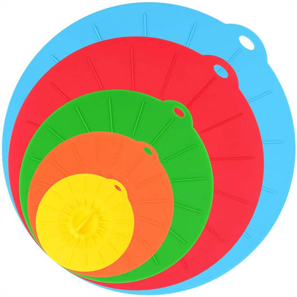 5-Pack: Silicone Food Lids Set