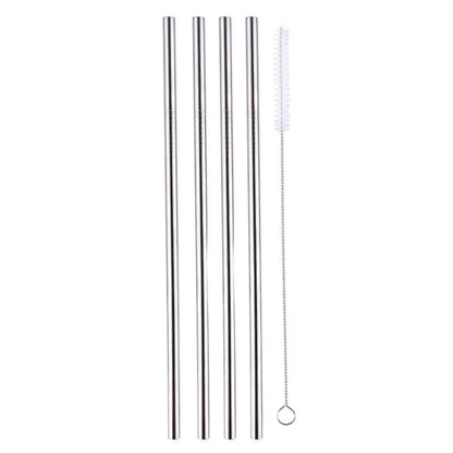 5-Pack: Stainless Steel Bend Or Straight Drinking Straws