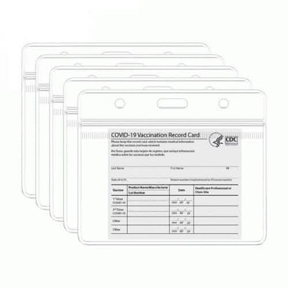 5-Pack: Waterproof Clear Sleeve CDC Vaccination Card Immunization Record Holder