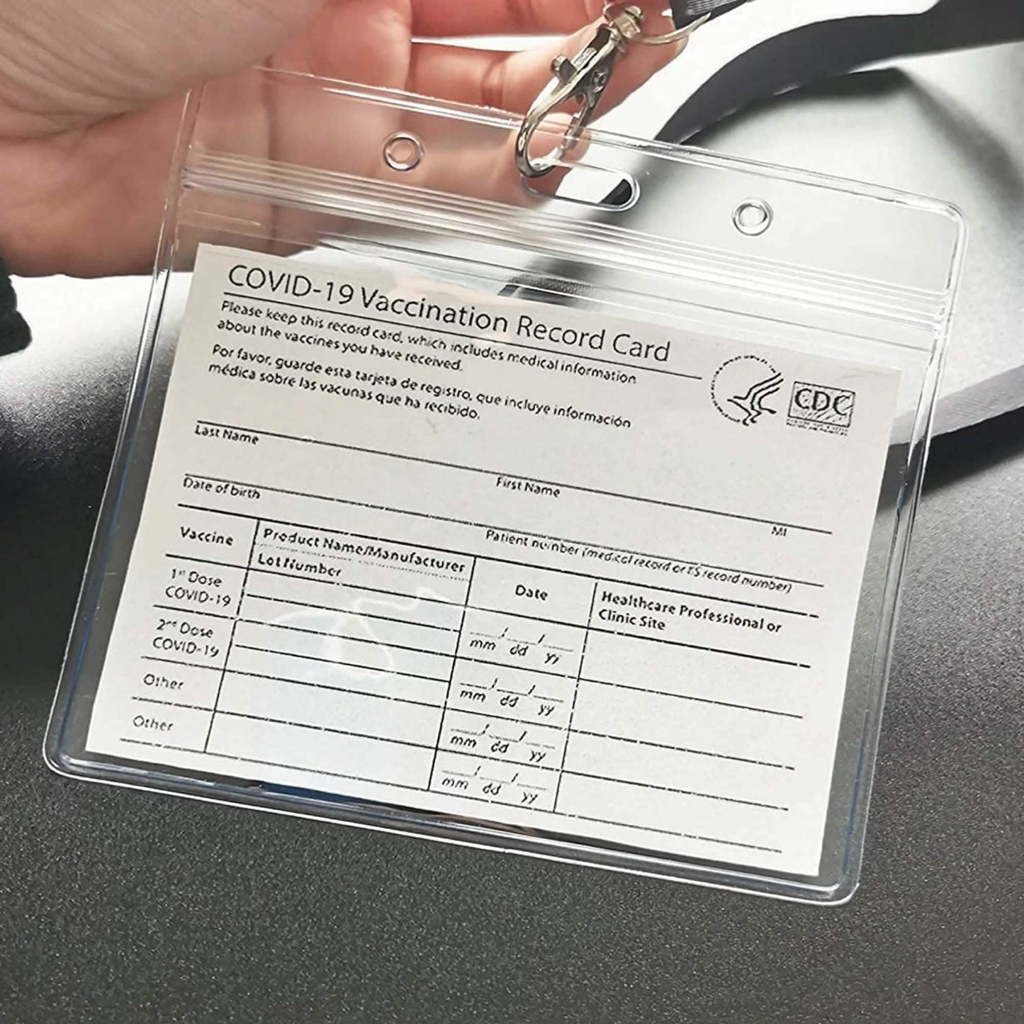 5-Pack: Waterproof Clear Sleeve CDC Vaccination Card Immunization Record Holder