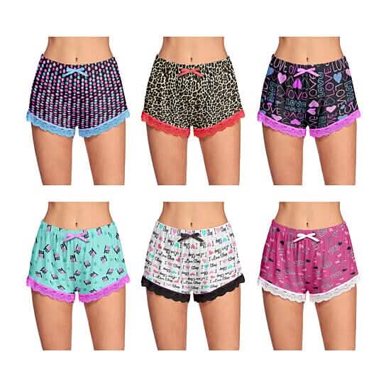 5-Pack: Women's Soft Comfy Printed Lounge Sleep Pajama Short