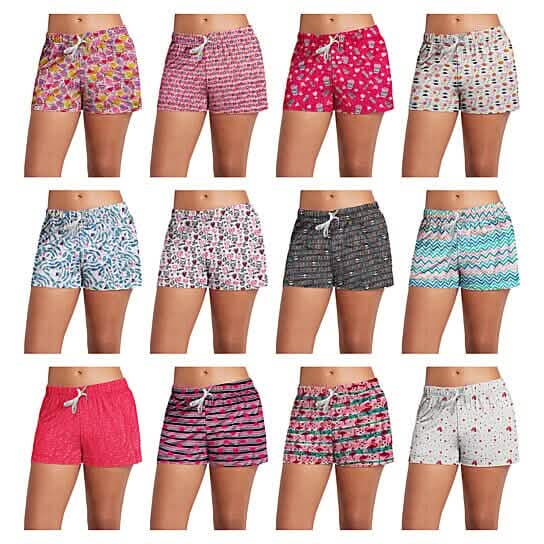 5-Pack: Women's Soft Comfy Printed Lounge Sleep Pajama Short
