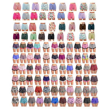 5-Pack: Women's Soft Comfy Printed Lounge Sleep Pajama Short