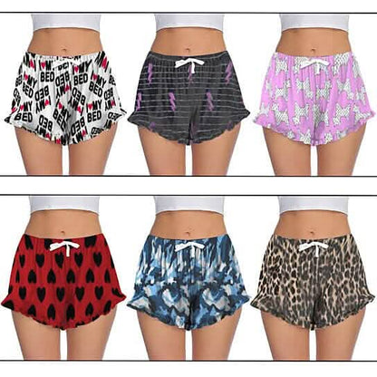 5-Pack: Women's Soft Comfy Printed Lounge Sleep Pajama Short