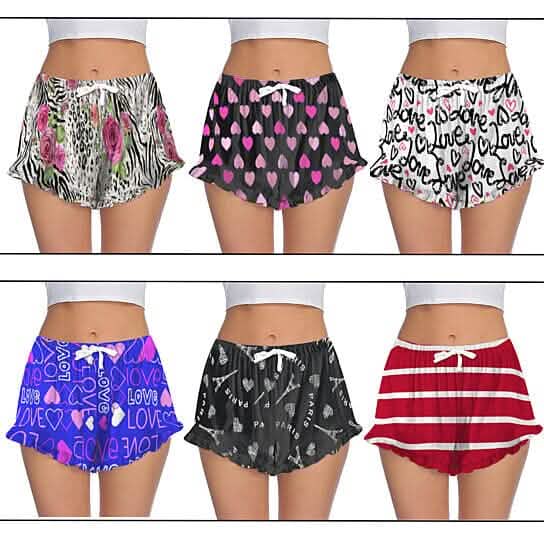 5-Pack: Women's Soft Comfy Printed Lounge Sleep Pajama Short