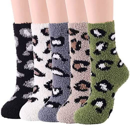 5-Pair: Womens Fuzzy Socks Winter Slipper Socks