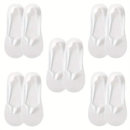 5-Pairs: Low Cut No Show Socks for Women - Invisible, Non Slip, Breathable, Moisture Wicking