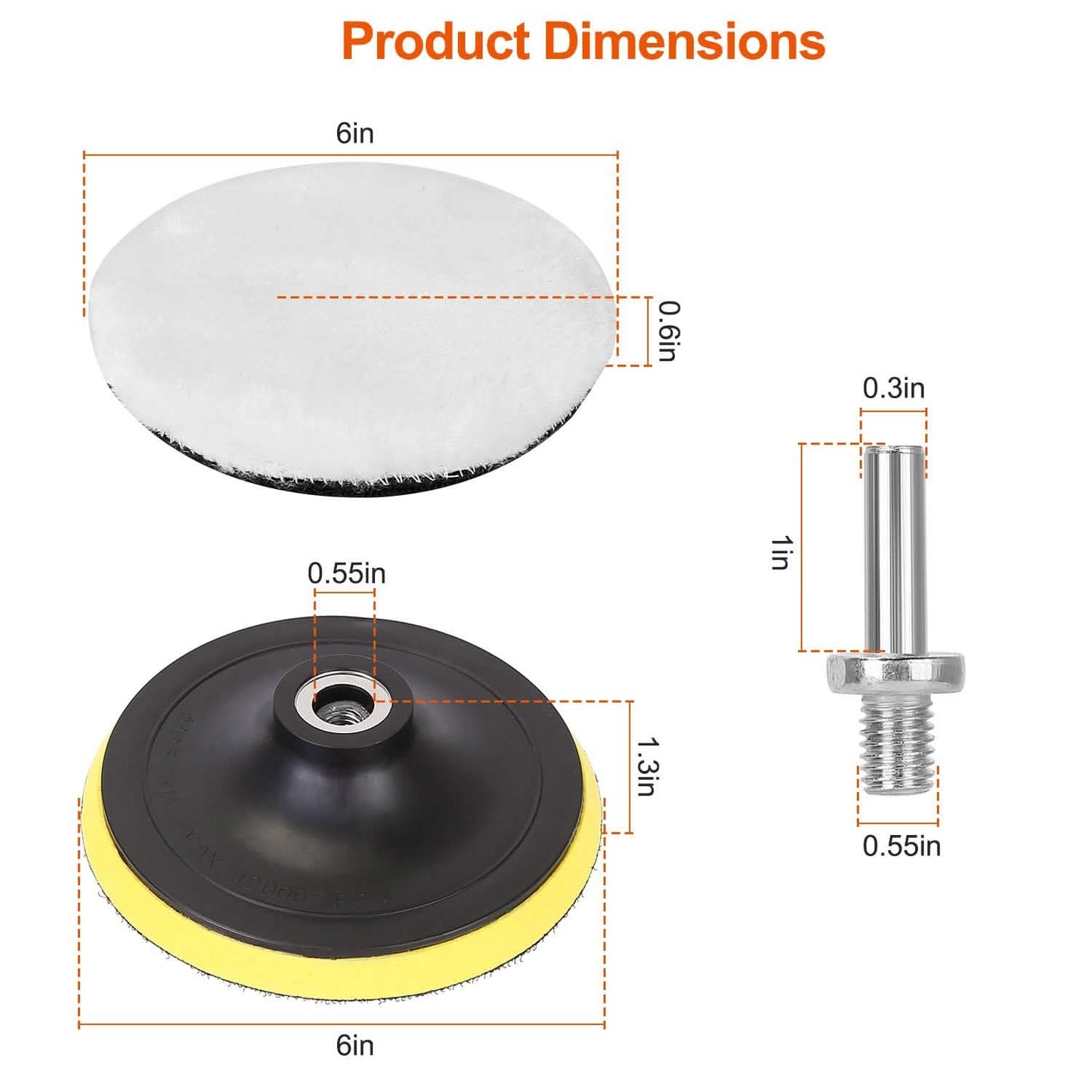 5-Piece: 6" Buffing Polishing Pads