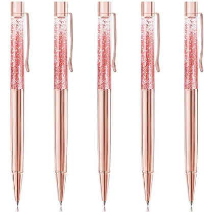 5-Piece: Bling Dynamic Liquid Ballpoint Pens