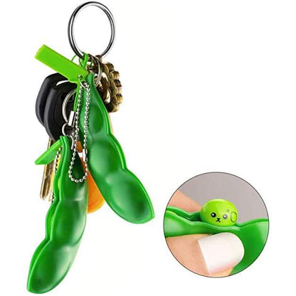 5-Piece: Edamame Keychain Squeeze Toy