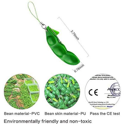 5-Piece: Edamame Keychain Squeeze Toy