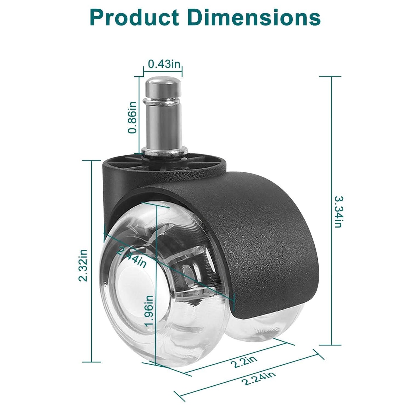 5-Piece: Office Chair Wheels Replacement