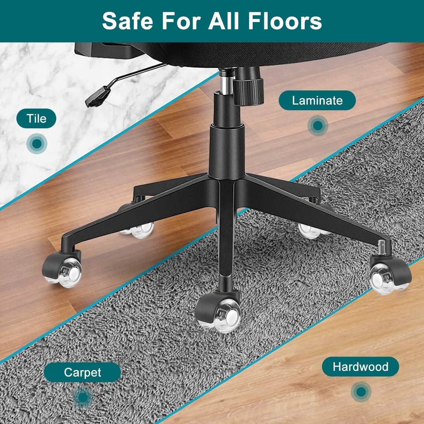 5-Piece: Office Chair Wheels Replacement