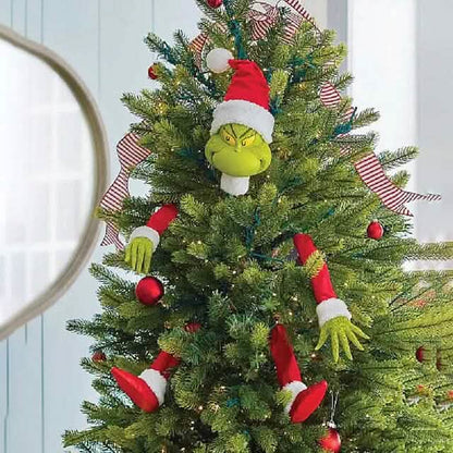 5-Piece Set: Grinch Christmas Tree Decorations, Elf Head, Christmas Tree Arms and Legs