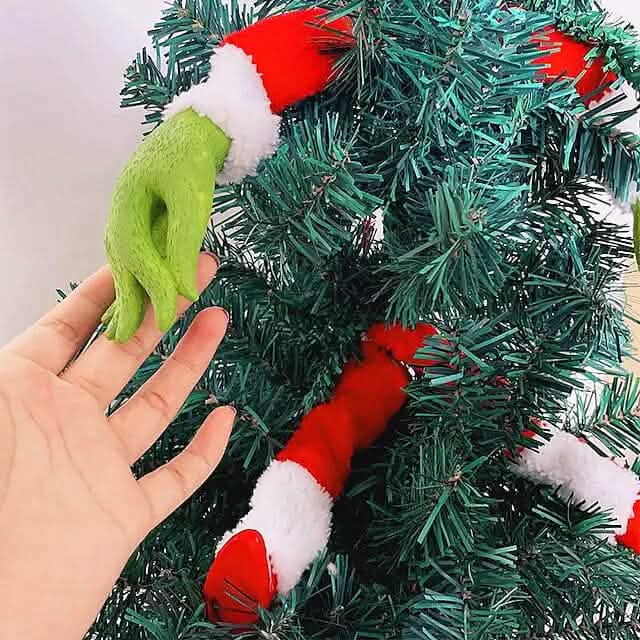 5-Piece Set: Grinch Christmas Tree Decorations, Elf Head, Christmas Tree Arms and Legs