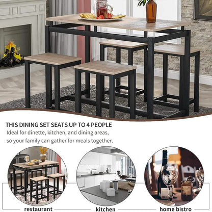 5-Piece Set: Kitchen Table and Chairs Set