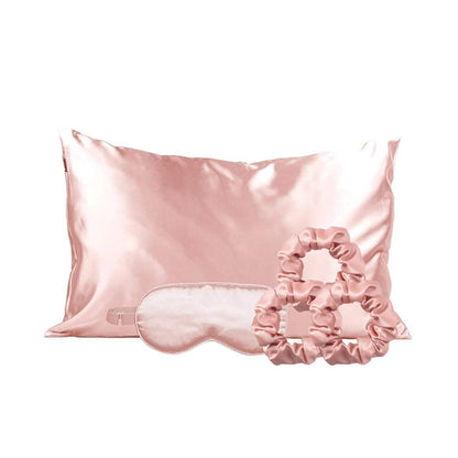 5-Piece: Silky Satin Cozy Comfortable Blush Sleep Set For Peaceful Sleep And Healthy Skin