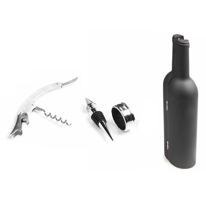 5-Piece: Wine Opener Set with Bottle-Shaped Case