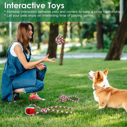 5-Pieces: Christmas Dog Rope Chew Toys