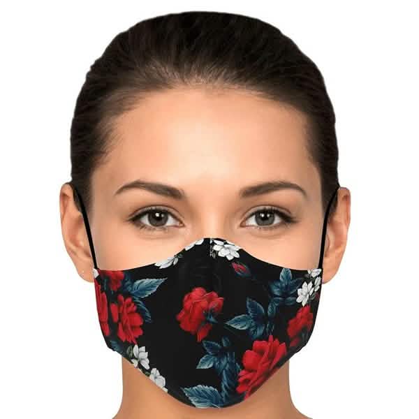 5-Pieces: Fashion Cotton Face Mask Floral Print Half Face Mouth Muffle Masks Health