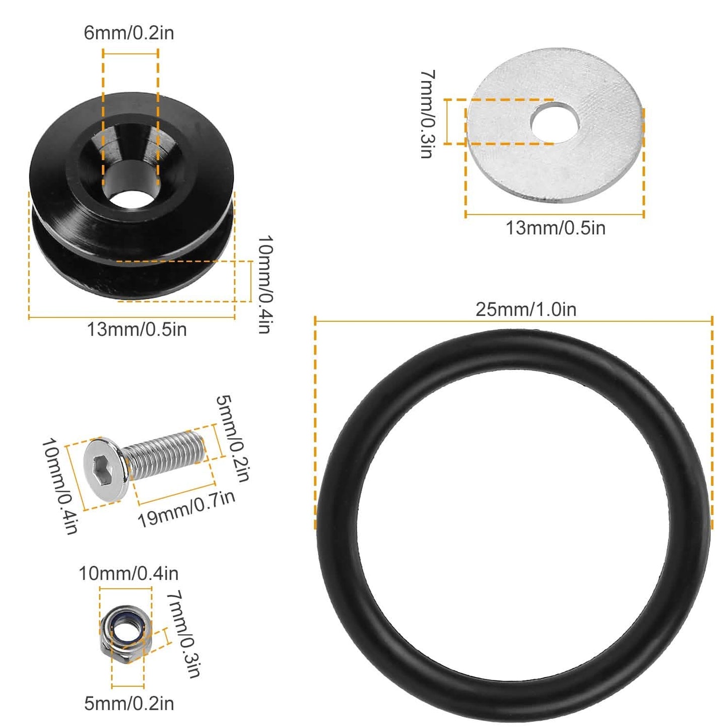 5-Set: Car Quick Release Bumper Fasteners