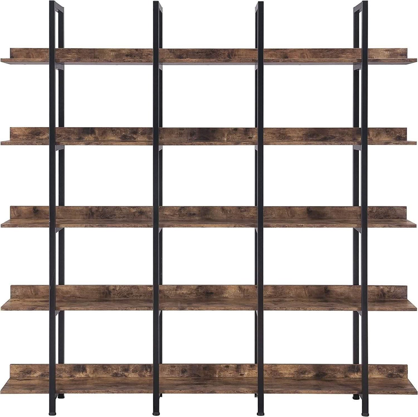 5-Tier Bookcase Tall Bookshelf, Storage Shelf with Metal Frame