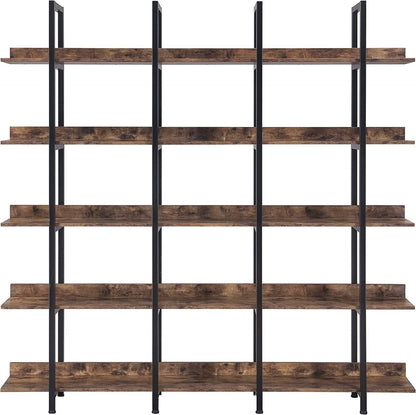 5-Tier Bookcase Tall Bookshelf, Storage Shelf with Metal Frame