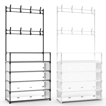 5-Tier Dustproof Entryway Hall Tree Coat and Shoe Rack