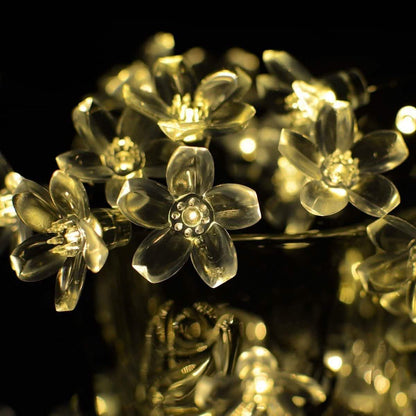 50 LED Fairy Flower Blossom Solar String Lights