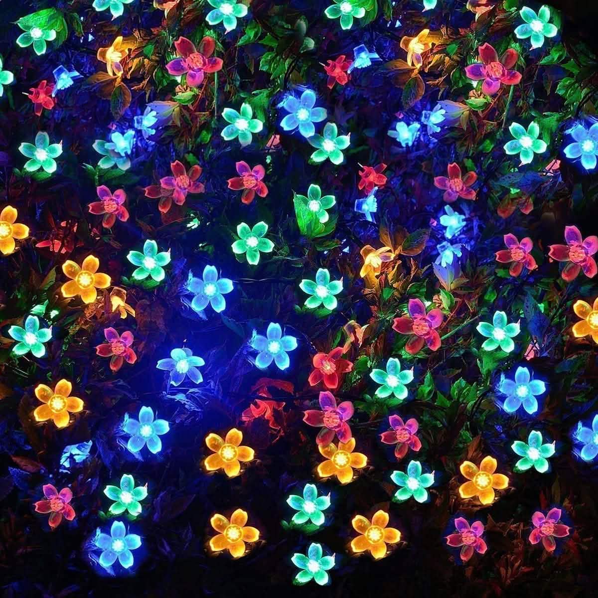 50 LED Fairy Flower Blossom Solar String Lights